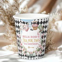 Alice im Wunderland Blume 2. Geburtstag Pappbecher