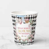 Alice im Wunderland Blume 2. Geburtstag Pappbecher (Vorderseite)