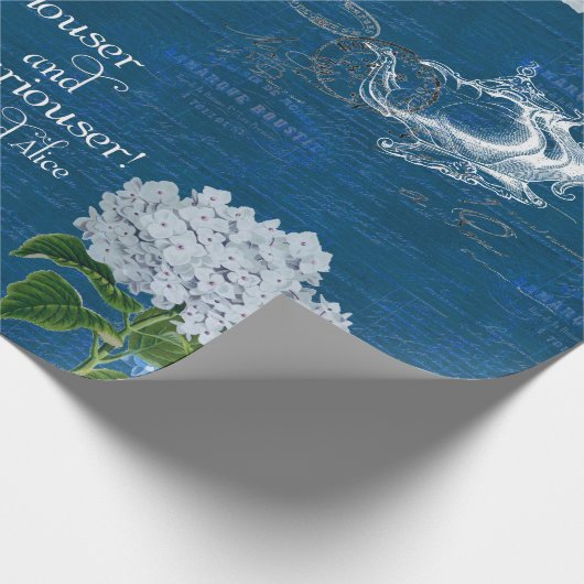 Alice im Wunderland Blumenblätterpapier Geschenkpapier (Ecke)