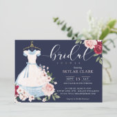 Alice im Wunderland Blumendress Brautparty Einladung (Stehend Vorderseite)