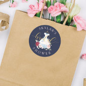 Alice im Wunderland Blumendress Brautparty Runder Aufkleber