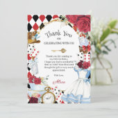 Alice im Wunderland Blumenkohl Brautparty Tee Part Dankeskarte (Stehend Vorderseite)