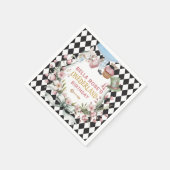 Alice im Wunderland Blumenrahmen 1. Geburtstag Serviette (Ecke)