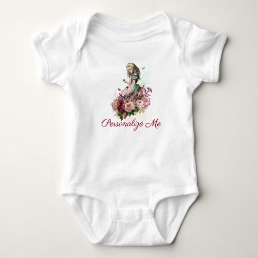 Alice im Wunderland Blush Personalisiert Baby Strampler (Vorderseite)