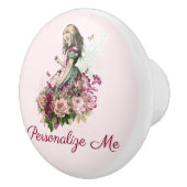Alice im Wunderland Blush Personalisiert Keramikknauf (Rechts)