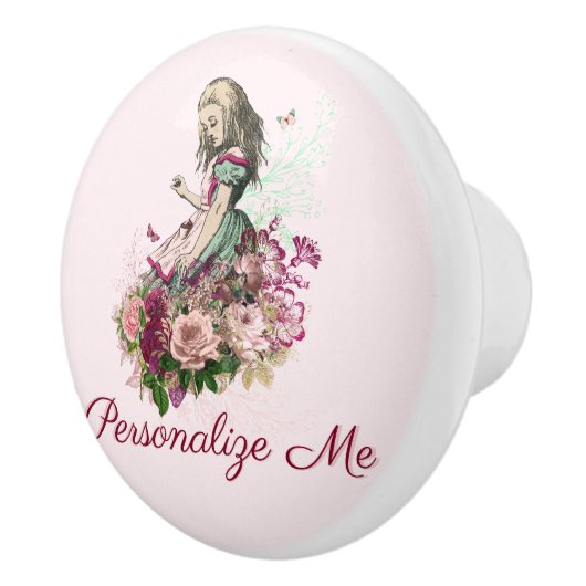 Alice im Wunderland Blush Personalisiert Keramikknauf (Rechts)