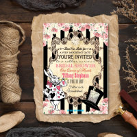 Alice im Wunderland Brautdusche Einladung