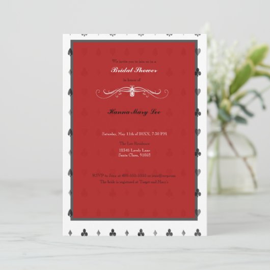 Alice im Wunderland Brautdusche Einladung (Stehend Vorderseite)