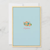 Alice im Wunderland Brautdusche Einladung blau (Rückseite)