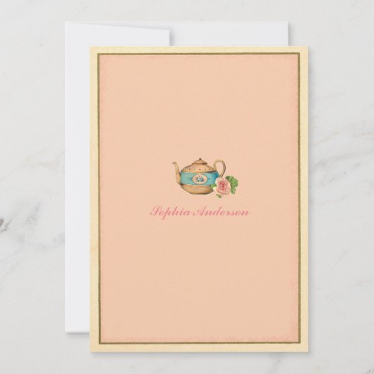 Alice im Wunderland Brautdusche Einladung Rosa (Rückseite)