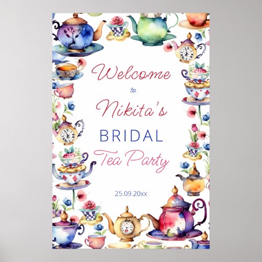 Alice im Wunderland Brautparty Begrüßungszeichen Poster (Vorne)