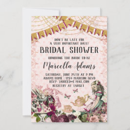 Alice im Wunderland Brautparty Einladung