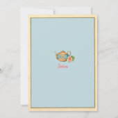 Alice im Wunderland Brautparty Einladung blau (Rückseite)