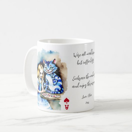 Alice im Wunderland Brautparty Geschenke Kaffeetasse (Vorderseite Links)