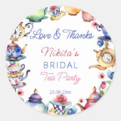 Alice im Wunderland Brautparty Tee Gastgeschenk Runder Aufkleber (Vorderseite)