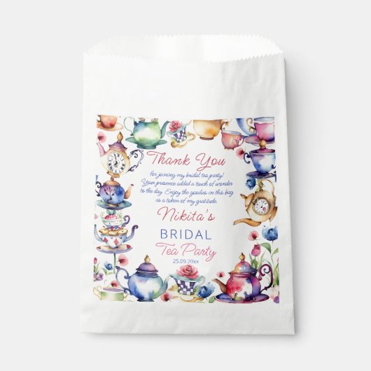 Alice im Wunderland Brautparty Tee Gastgeschenke Geschenktütchen (Vorderseite)