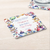 Alice im Wunderland Brautparty Tee Gastgeschenke Rechteckiger Pappuntersetzer (angewinkelt)