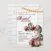 Alice im Wunderland Brautparty Tee Party Einladung (Vorne/Hinten)