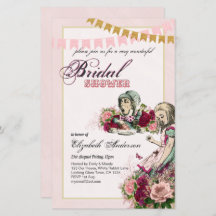 Alice im Wunderland Brautparty Tee Party Einladung