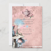 Alice im Wunderland Brautparty Tee Party Einladung (Vorderseite)