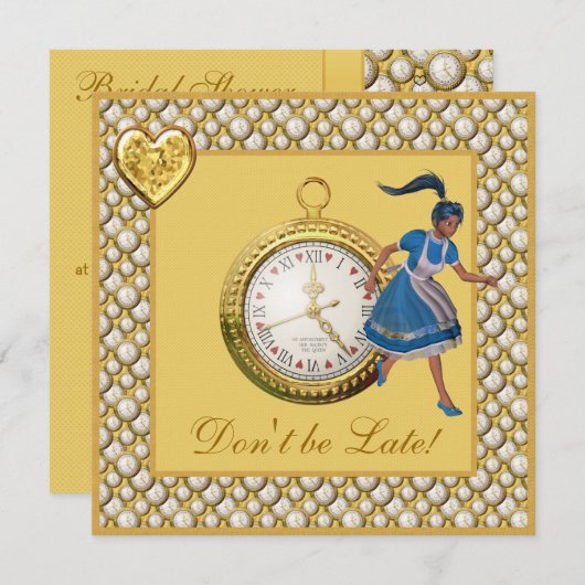 Alice im Wunderland Brautparty Tee Party Einladung (Vorne/Hinten)