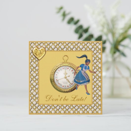 Alice im Wunderland Brautparty Tee Party Einladung (Stehend Vorderseite)