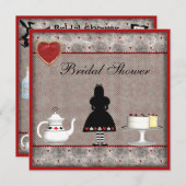 Alice im Wunderland Brautparty Tee Party Einladung (Vorne/Hinten)