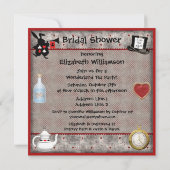 Alice im Wunderland Brautparty Tee Party Einladung (Rückseite)