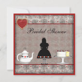 Alice im Wunderland Brautparty Tee Party Einladung (Vorderseite)