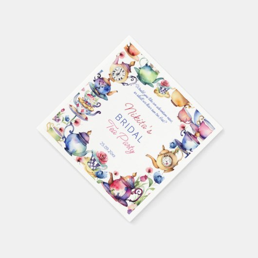 Alice im Wunderland Brautparty Tee Party Serviette (Ecke)