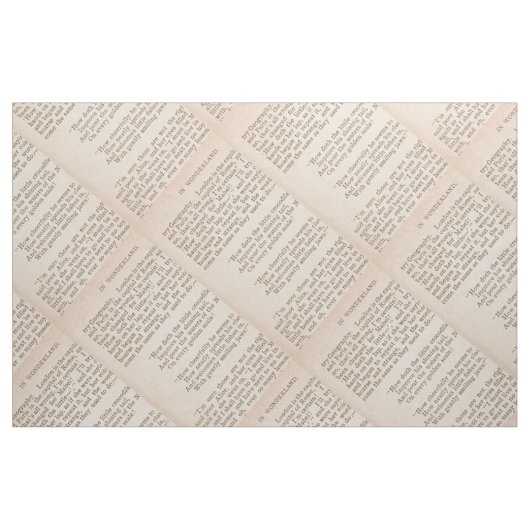 Alice im Wunderland Buchseite Stoff (Yard (91,4 cm))