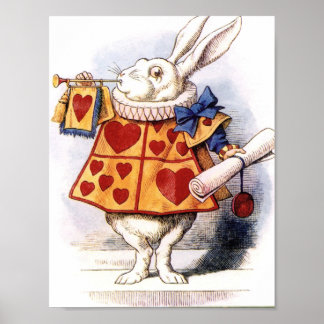 Alice im Wunderland Bunny Horn Hearts Poster