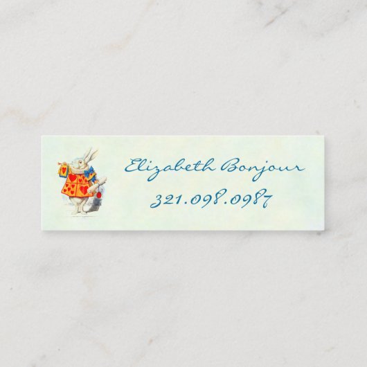 Alice im Wunderland ~ Business & Calling Card Telefonnummerkarte (Rückseite)