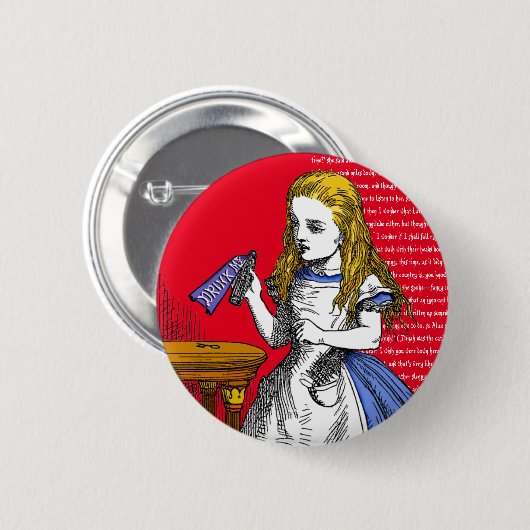 Alice im Wunderland Button (Vorne & Hinten)