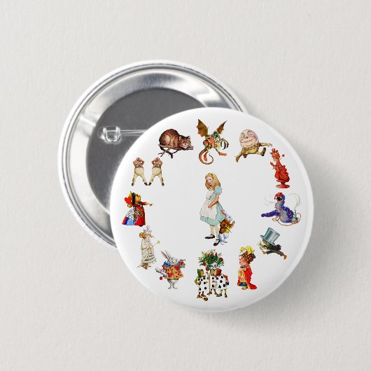 Alice im Wunderland Button (Vorne & Hinten)