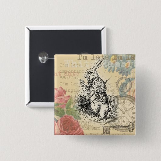 Alice im Wunderland Button (Vorne & Hinten)