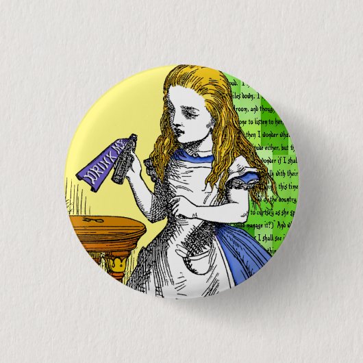 Alice im Wunderland Button (Vorderseite)