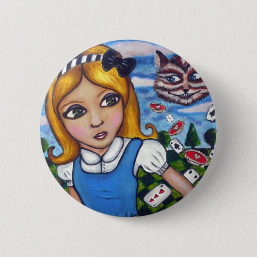 Alice im Wunderland-Button Button (Vorderseite)