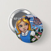 Alice im Wunderland-Button Button (Vorne & Hinten)