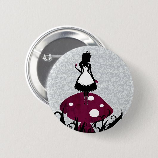 Alice im Wunderland-Button-Knopf Button (Vorne & Hinten)
