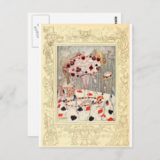 Alice im Wunderland Card Battle Postkarte (Vorne/Hinten)