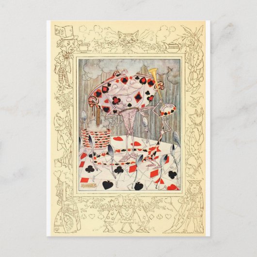 Alice im Wunderland Card Battle Postkarte (Vorderseite)