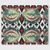 Alice im Wunderland Cat and Card Theme Geschenkpapier (Flach)