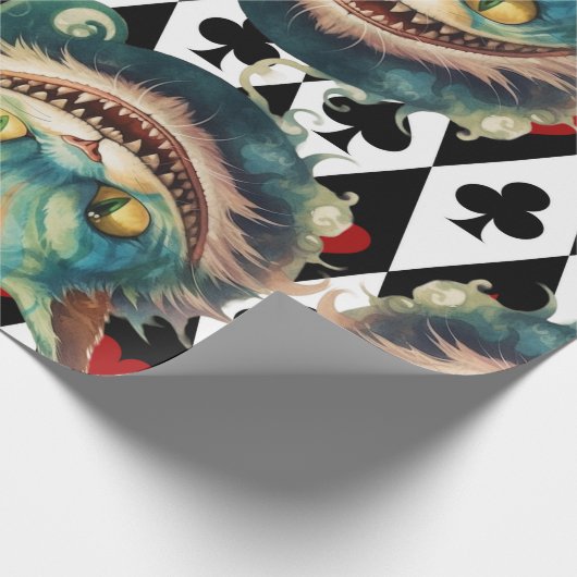 Alice im Wunderland Cat and Card Theme Geschenkpapier (Ecke)