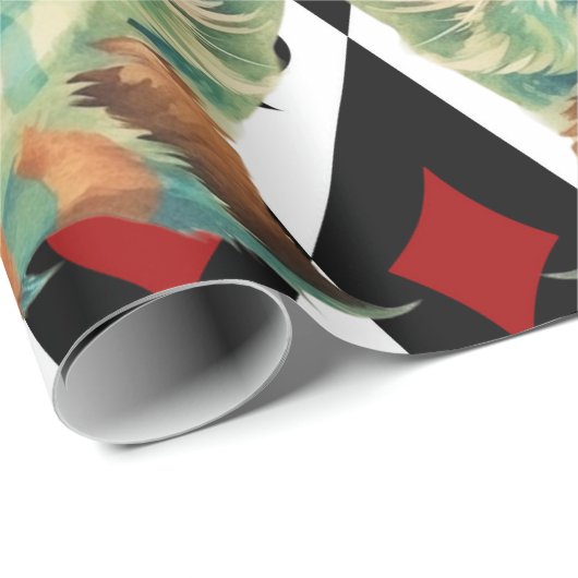 Alice im Wunderland Cat and Card Theme Geschenkpapier (Rolleneckpunkt)