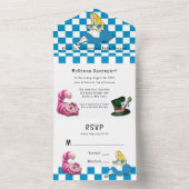 Alice im Wunderland Cat and Hat Baby Dusche All In One Einladung (Innen Boden)