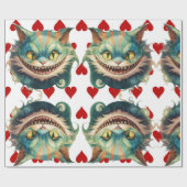 Alice im Wunderland Cat and Hearts Theme Geschenkpapier (Flach)