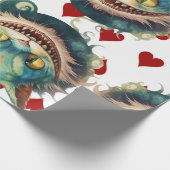 Alice im Wunderland Cat and Hearts Theme Geschenkpapier (Ecke)