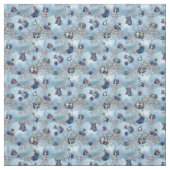 Alice im Wunderland-Charaktere auf Blau und Silber Stoff (Muster)