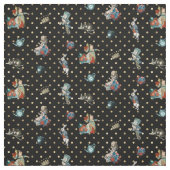 Alice im Wunderland-Charaktere auf schwarzen Stoff (Muster)